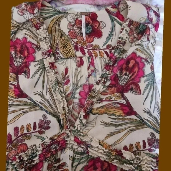 Free people floral print dress sleeveless v-neckline & A line Small size - Picture 8 of 13